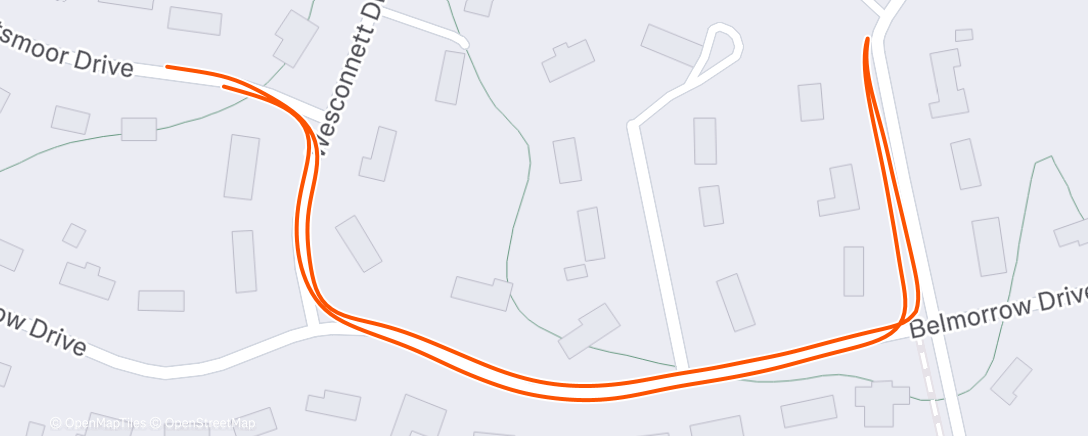 Map of the activity, Afternoon Run