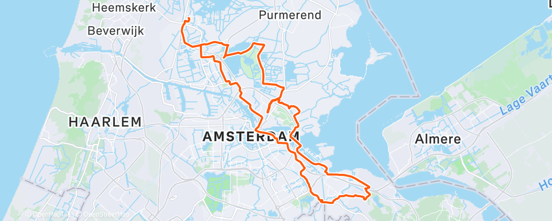 Карта физической активности (Rondje Weesp met BNWL 🟧⬛️⬜️)