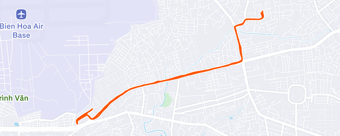 Map of the activity, Afternoon Run