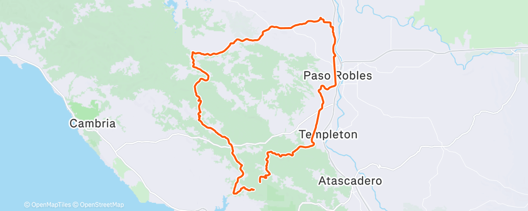 Map of the activity, Cycling