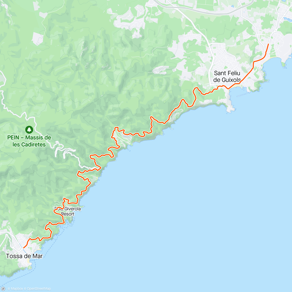 Map of the activity, ROUVY - S'Agaró to Tossa de Mar | Spain