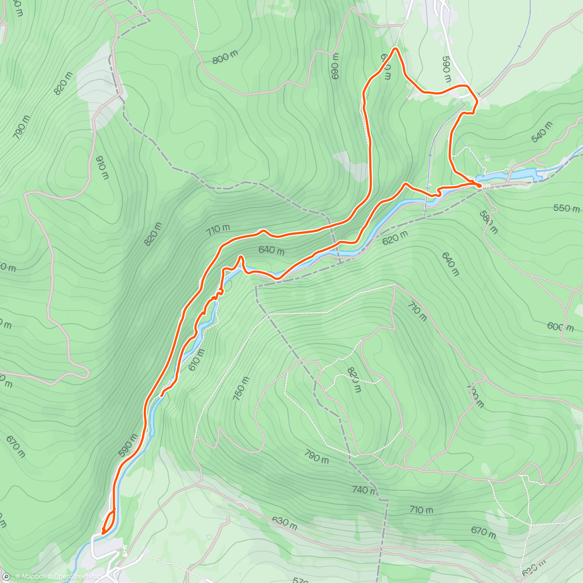 Map of the activity, Vintgar Gorge walk