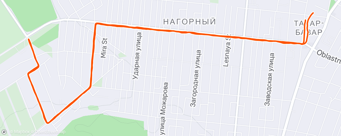 Map of the activity, Evening Run