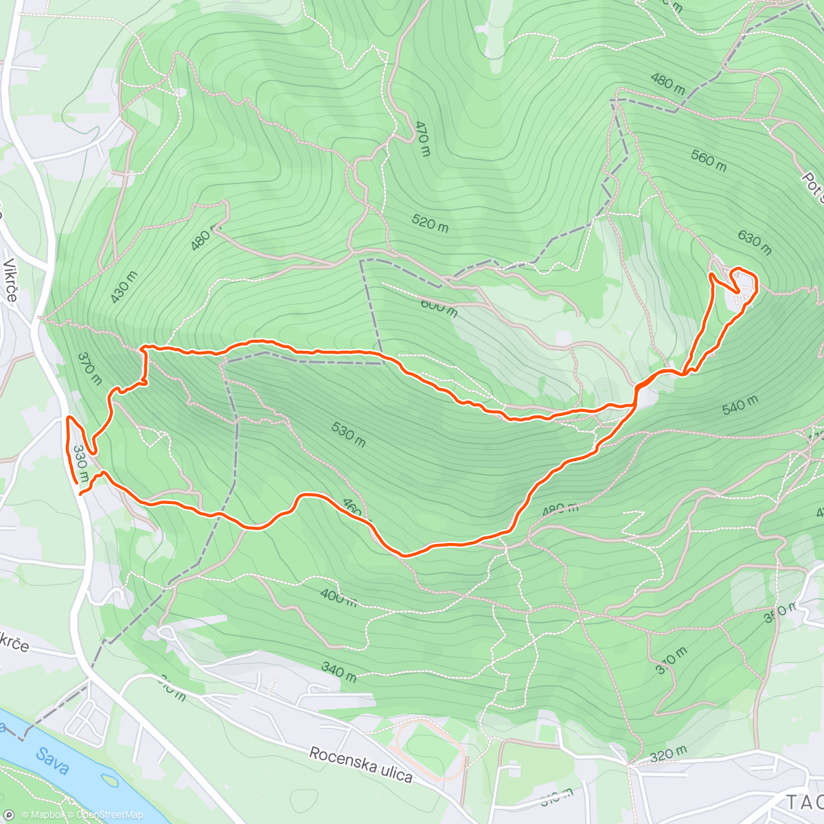 Map of the activity, Not climbing