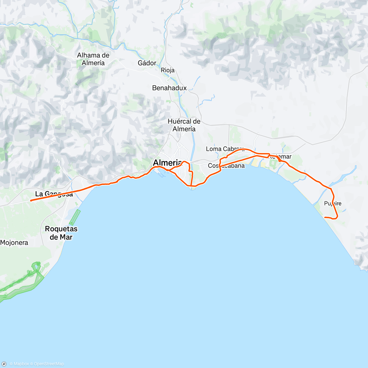 Map of the activity, Bicicleta por la mañana