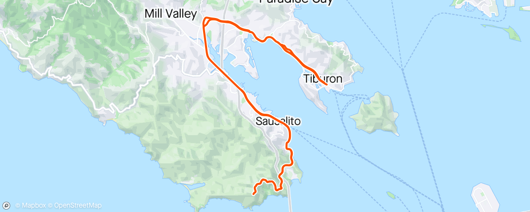 Map of the activity, Evening Hawk Snack from Tiburon