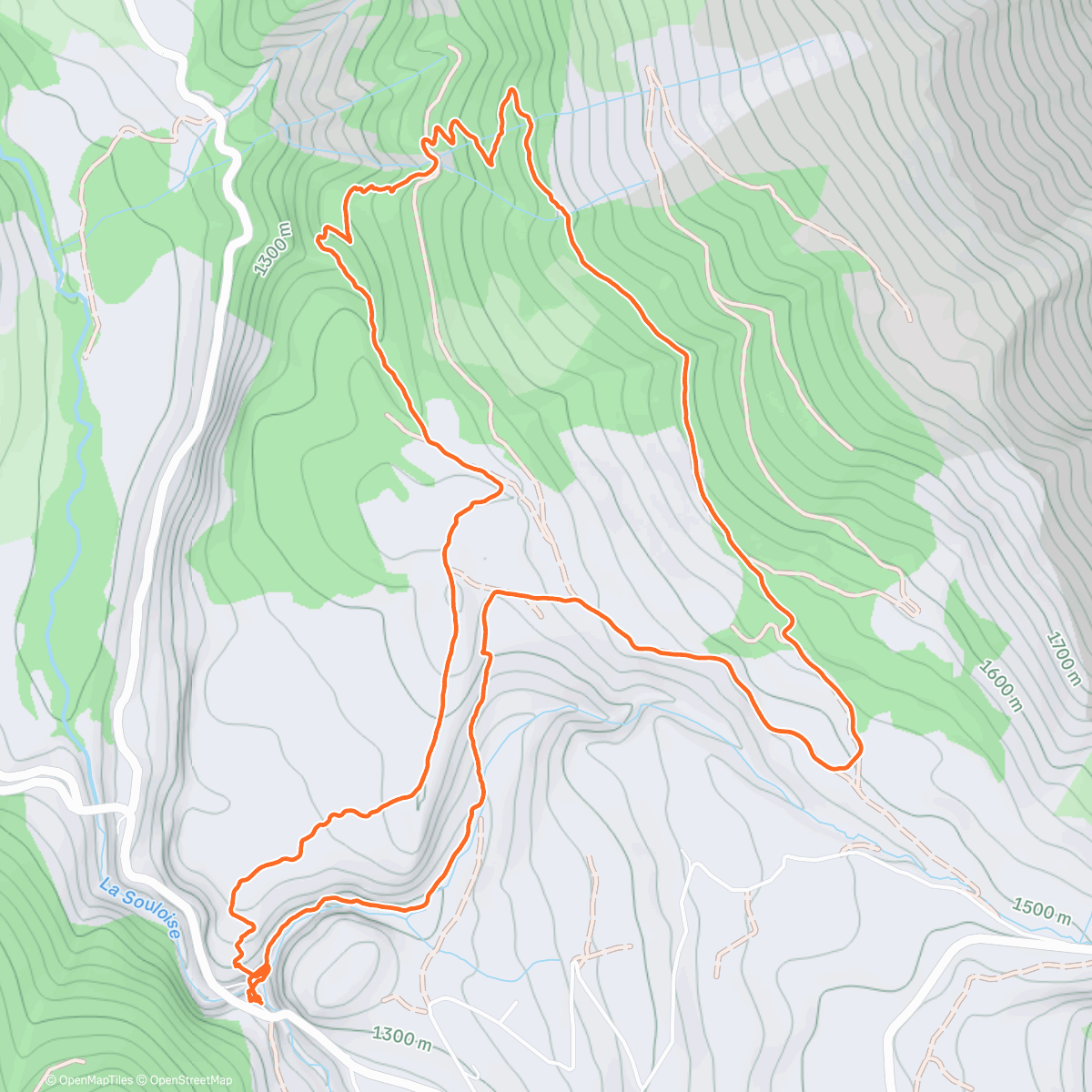 Map of the activity, Trail gorge du rif