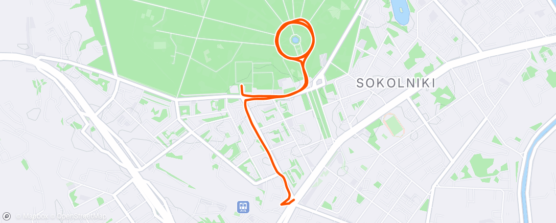 Map of the activity, Night Run