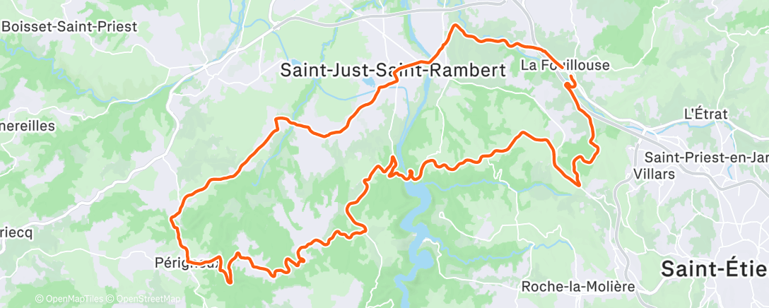 Map of the activity, Sortie vélo le matin