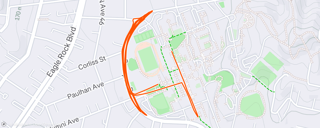Map of the activity, Evening Run