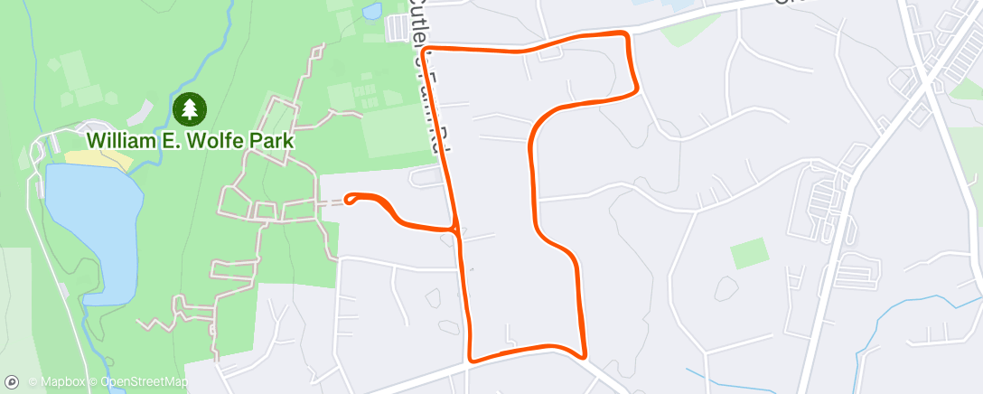 Map of the activity, Afternoon Run