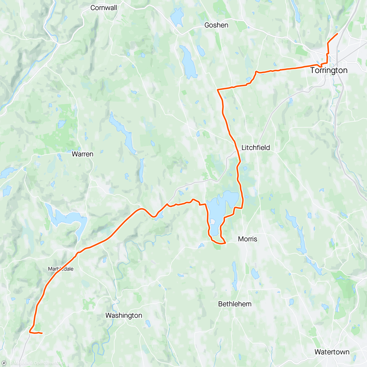 Map of the activity, Hometown Bike Shop Ride