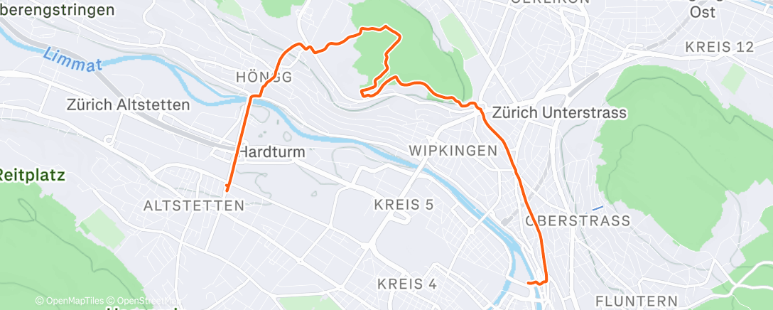 Map of the activity, Lauf am Morgen
