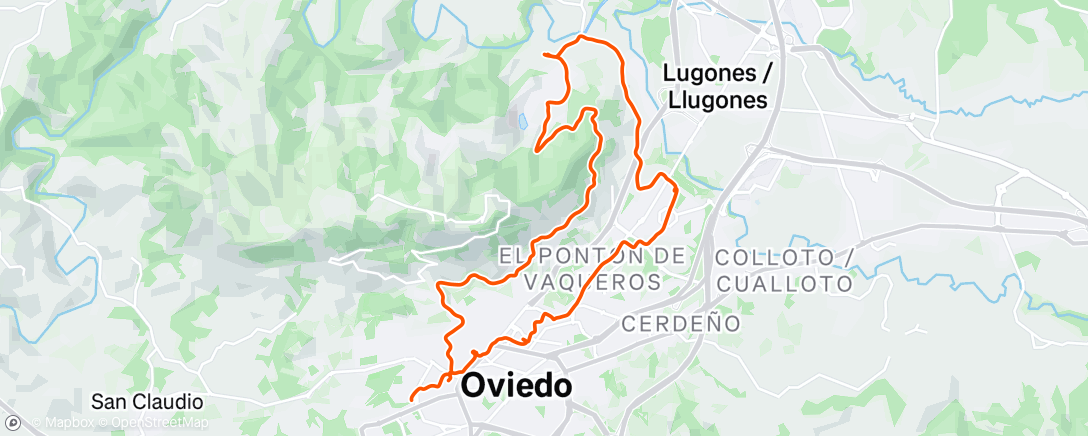 Map of the activity, Bicicleta por la tarde