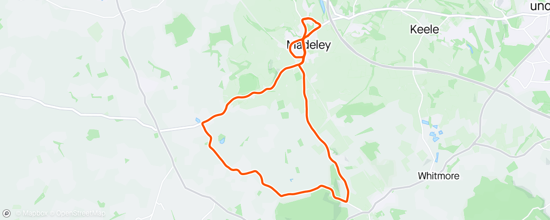 Map of the activity, Madeley Half