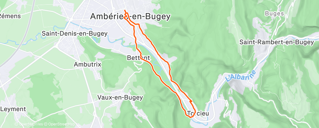 Map of the activity, Boucle de l Aigle trankil