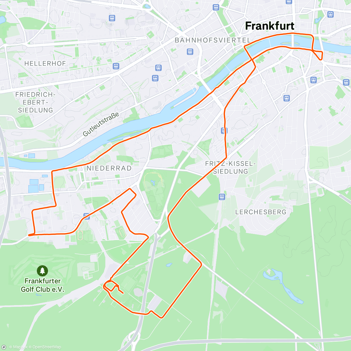 Map of the activity, Frankfurt Halbmarathon