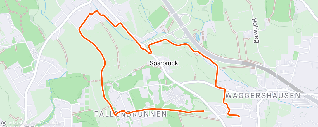 Map of the activity, Lauf am Abend