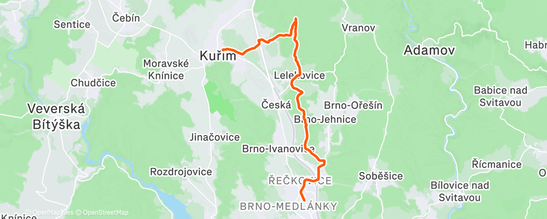 Map of the activity, Morning Hike