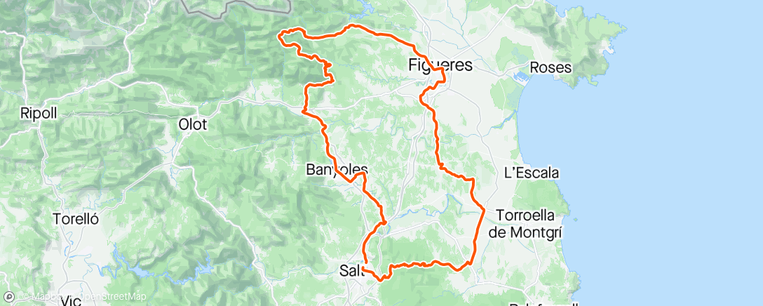 Map of the activity, 40 kilometer on a flat to the bikestore, where I could change the tire myself outside not to spill sealing liquid on the floor 🥰