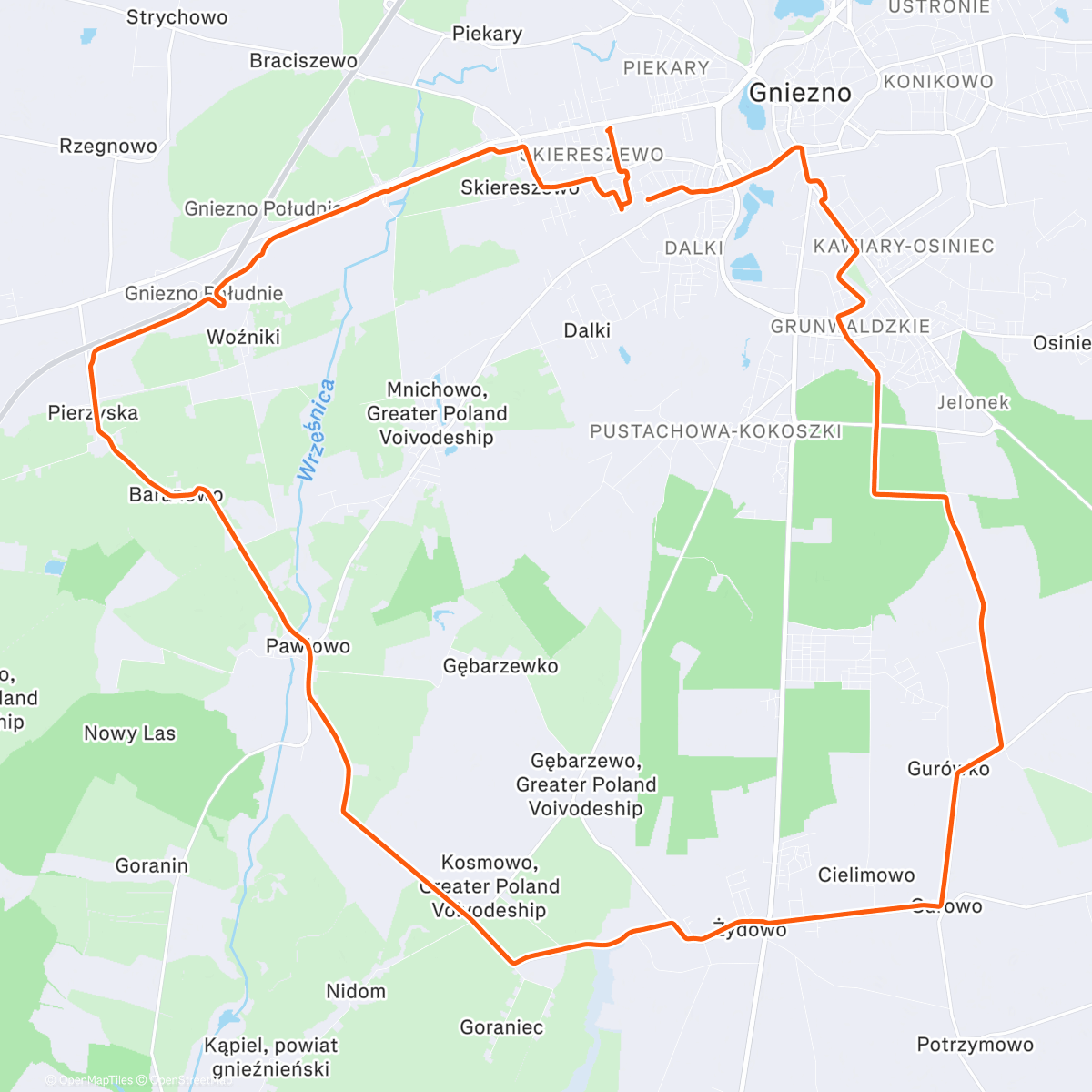 Map of the activity, last ride
