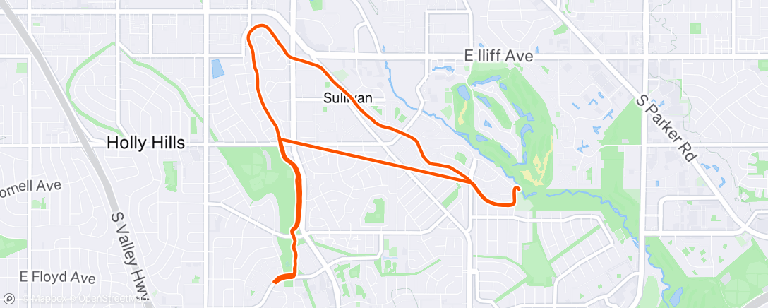 Map of the activity, Evening Run