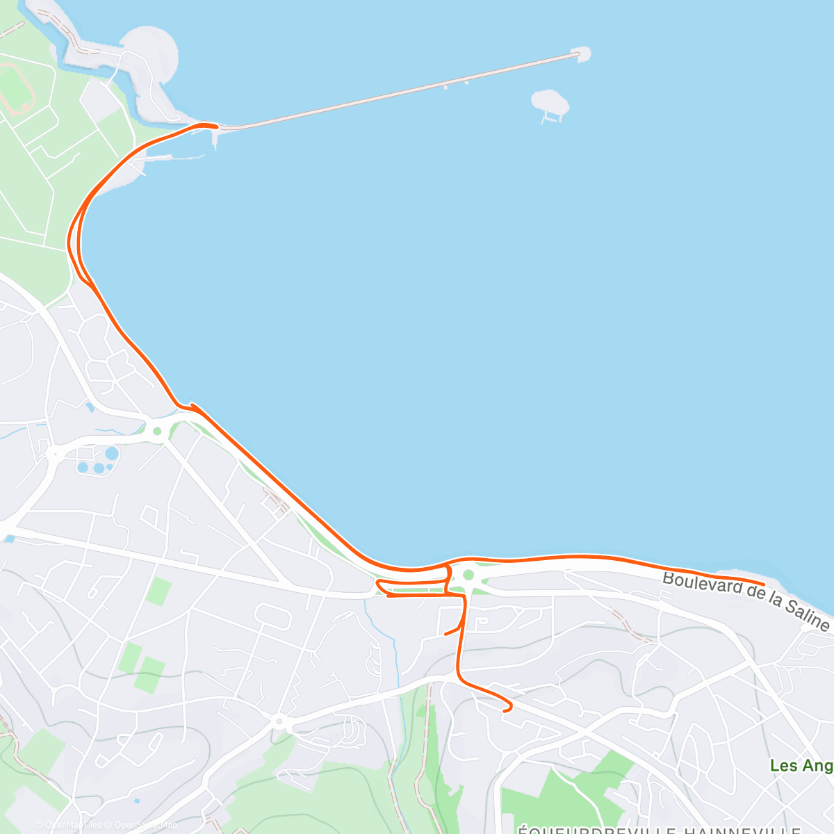 Map of the activity, Course à pied le matin