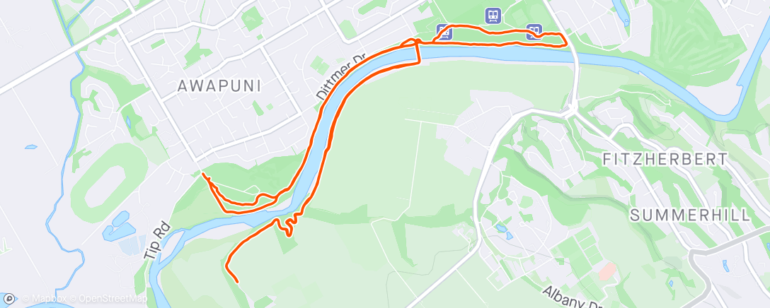 Map of the activity, Waitoetoe/Linton 15k run/walk