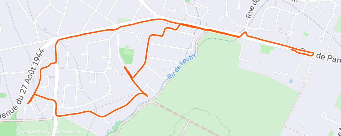 Карта физической активности (Course à pied le matin)