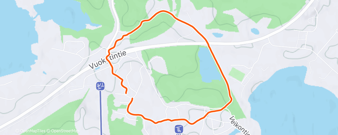 Map of the activity, Evening Run