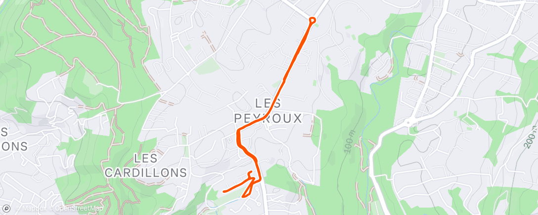 Map of the activity, Afternoon Run