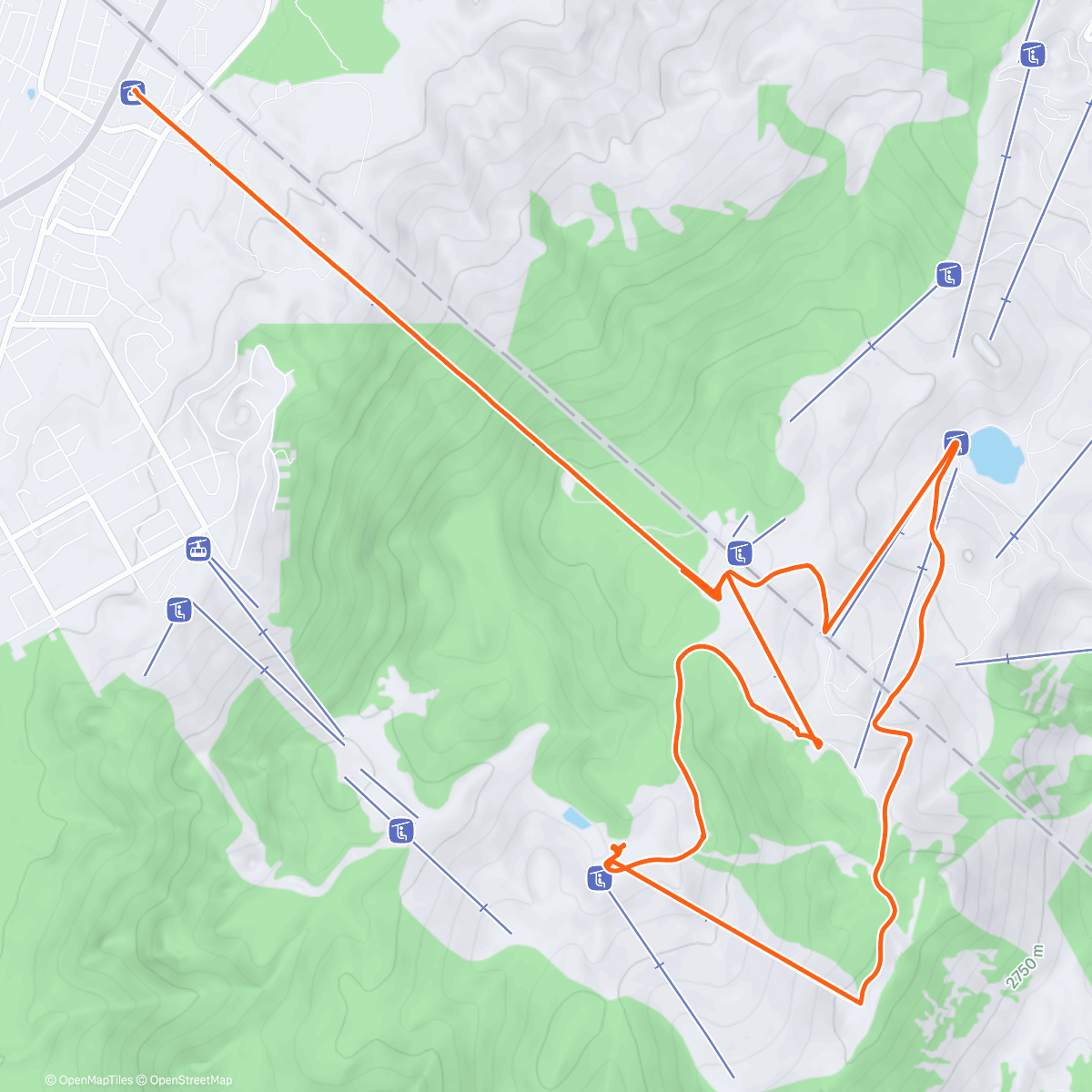 Map of the activity, Afternoon Snowboard