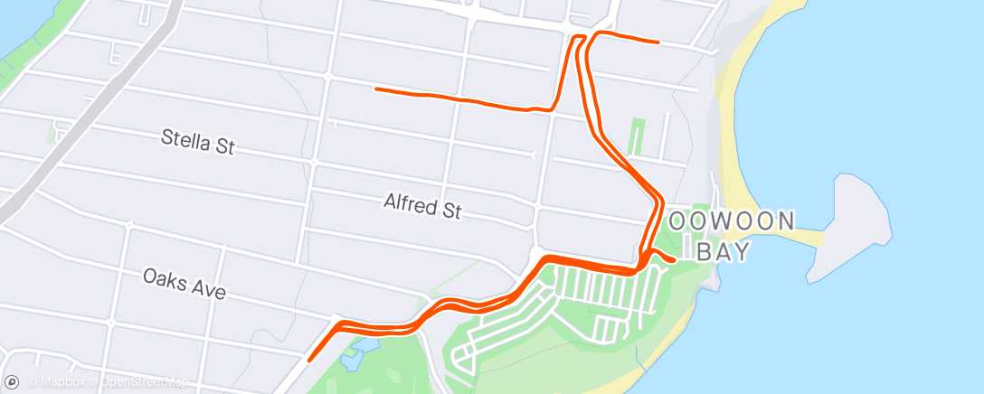 Map of the activity, Morning Run Part 2 - Ramp up @ 180rpm
