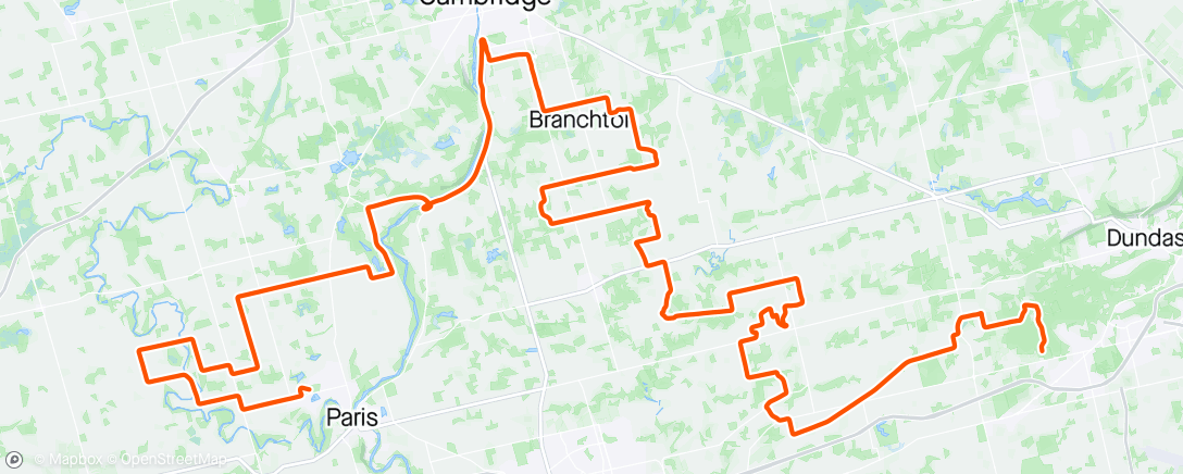Map of the activity, Paris to Ancaster - not bad for an old man