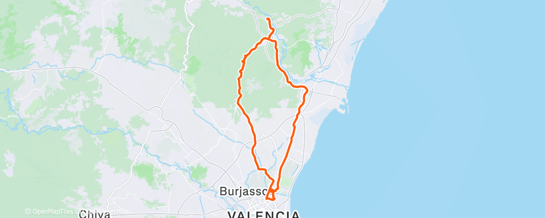 Map of the activity, VLC-Puçol-Estivella-Algar del Palancia-Oronet-Nàquera-Moncada-VLC