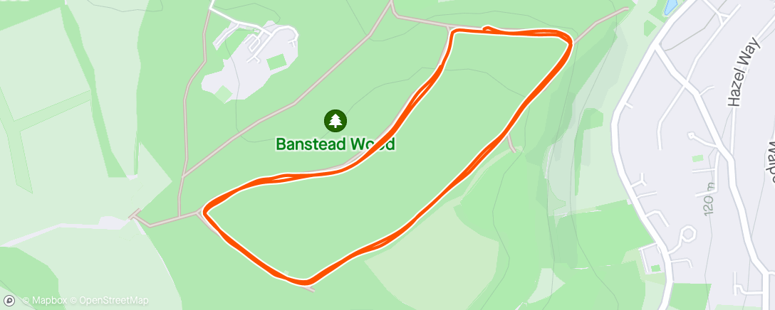 Mapa de la actividad (Banstead Woods parkrun)