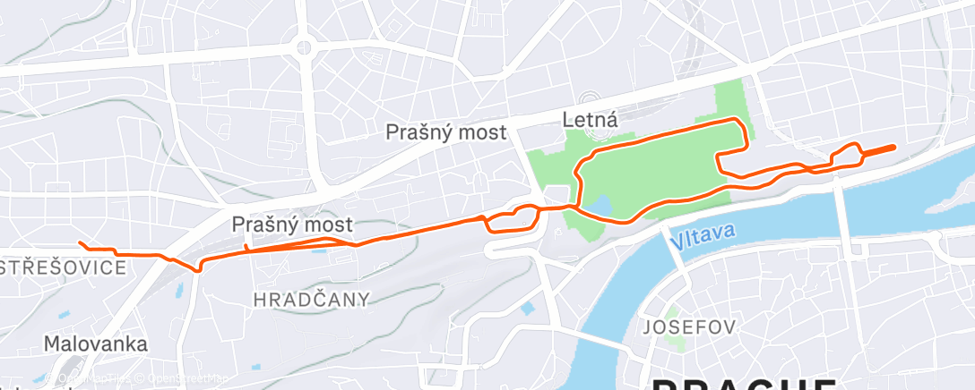 Map of the activity, Evening Run
