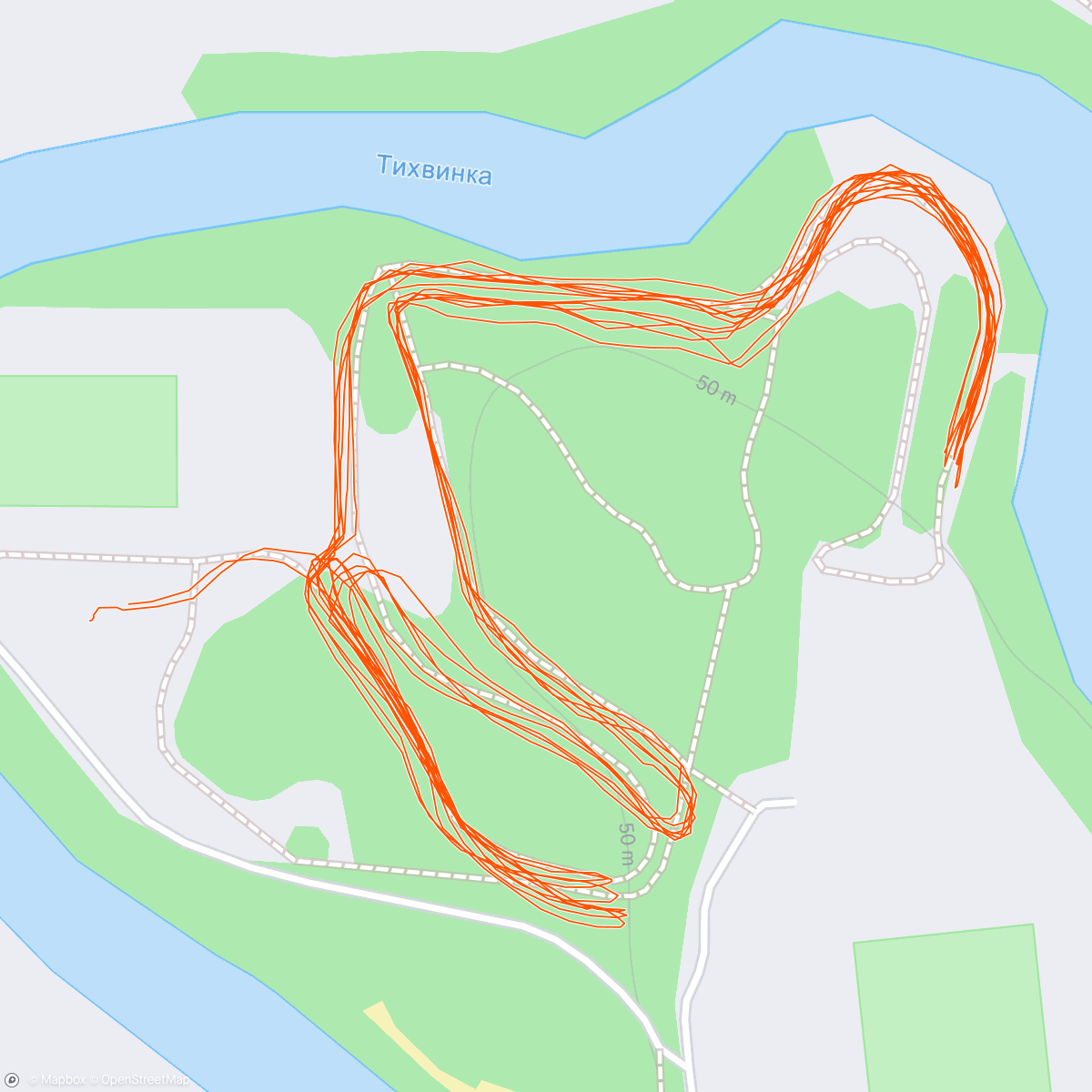 Map of the activity, Так себе погода для роллеров! Снег мокрый валит и остаётся на асфальте!