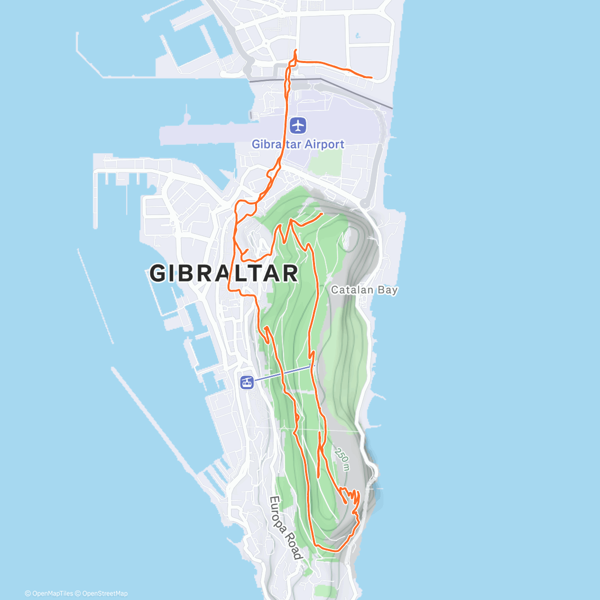 Map of the activity, 🇬🇮 Gibraltar 🐒