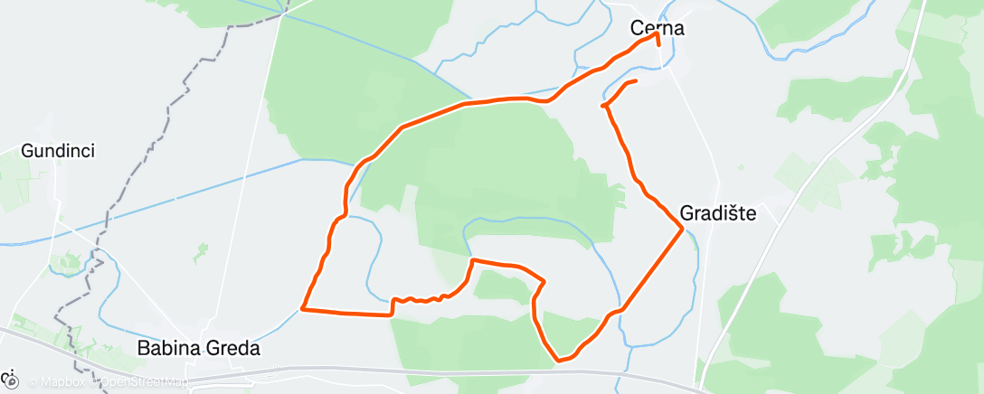 Map of the activity, Evening Gravel Ride
