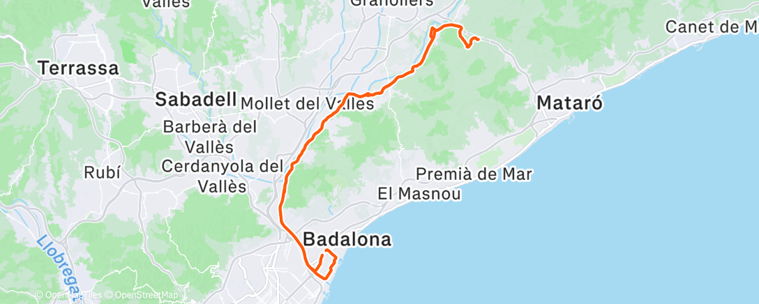 Map of the activity, Parpers ida y vuelta por la Roca