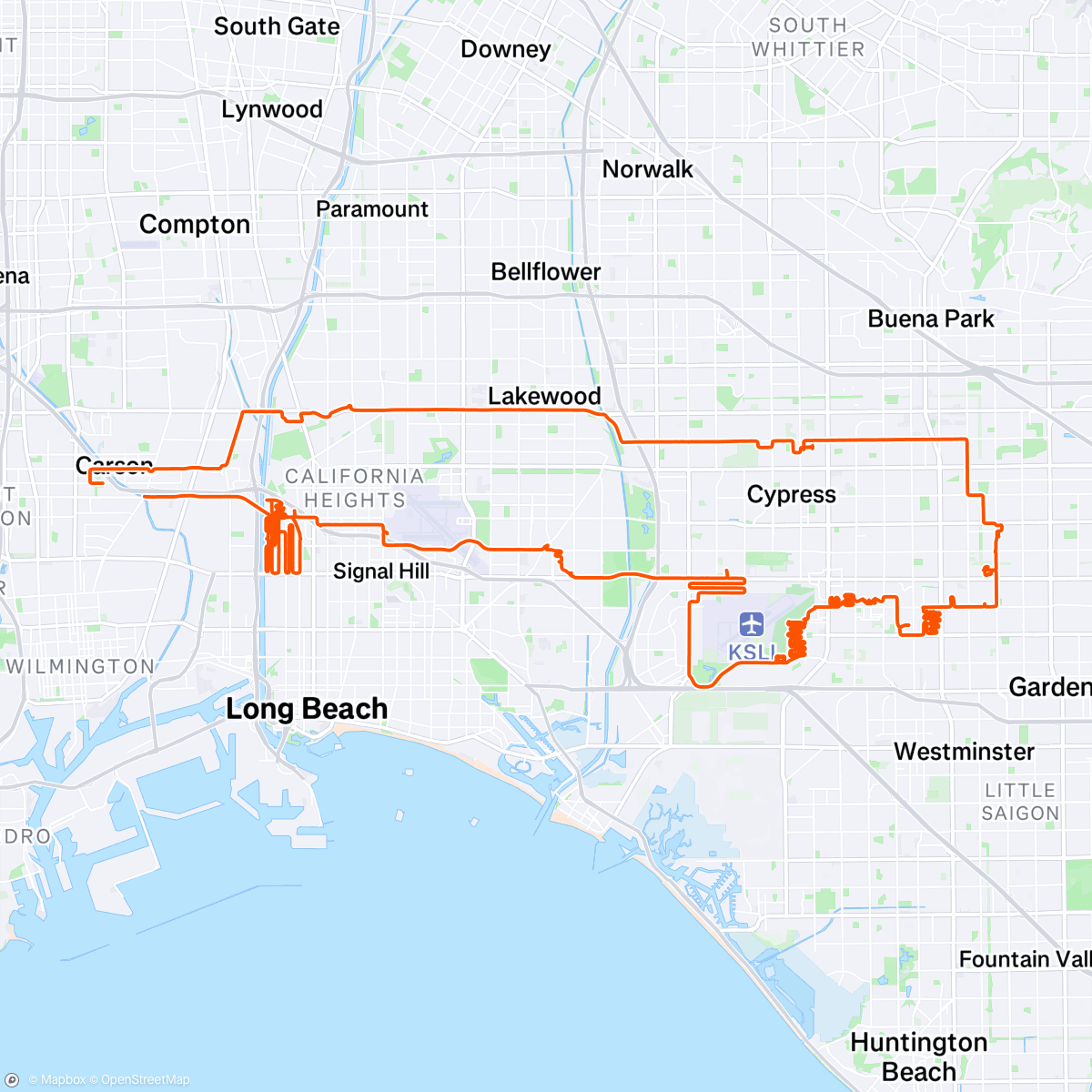 Map of the activity, 145 miles behind