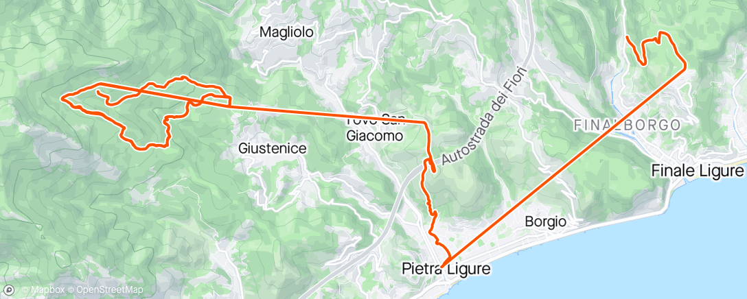 Map of the activity, Finale Ligure day 4