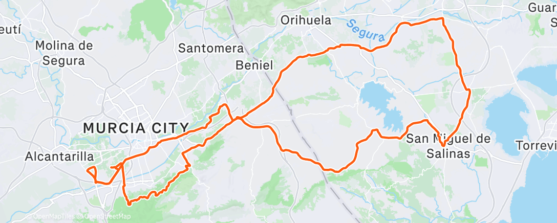 Map of the activity, Bicicleta por la mañana