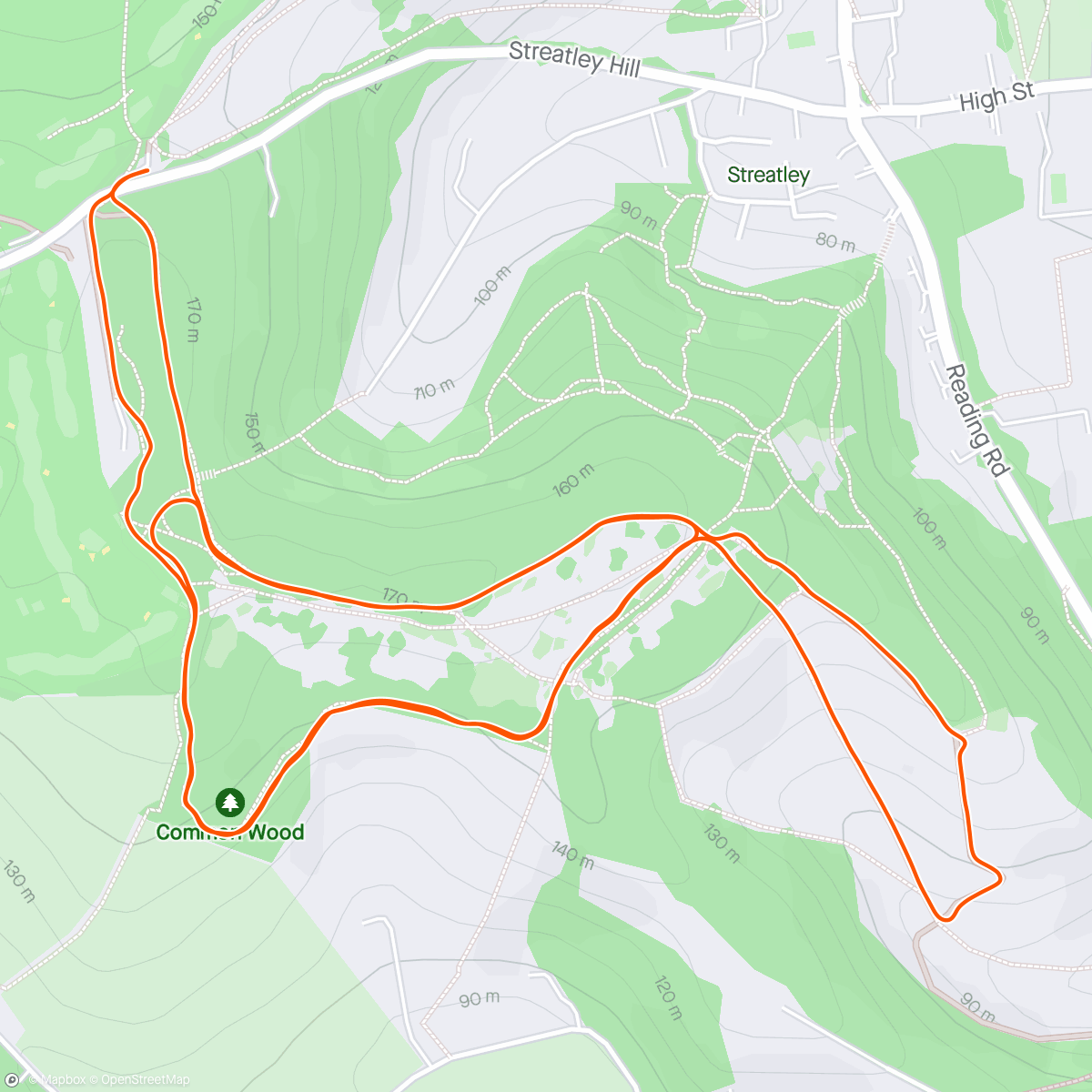 Map of the activity, Compton Harriers Hill Training ☔️ 🏃‍♂️ 🏃‍♀️