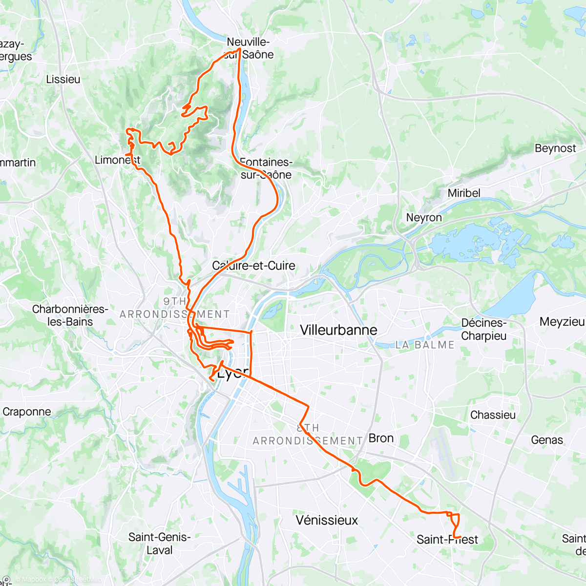 Map of the activity, Endurance dans les Monts D'Or🌦️