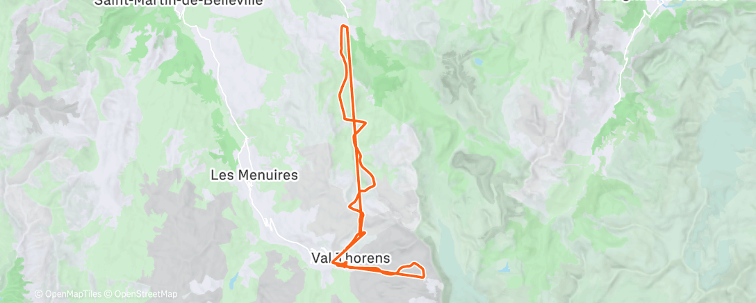 Map of the activity, Slopes - A day snowboarding at Les 3 Vallées