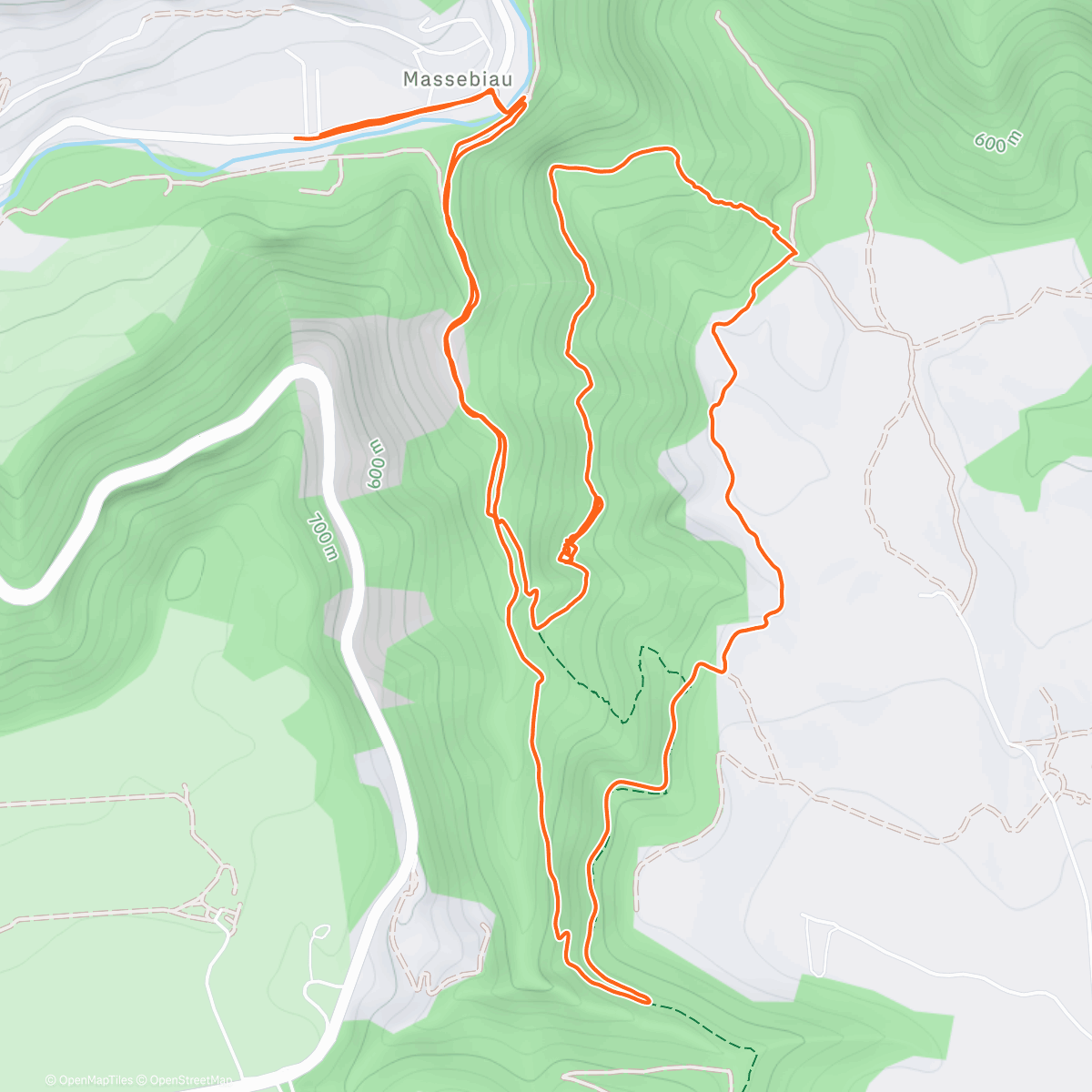 Map of the activity, Course à pied dans l'après-midi