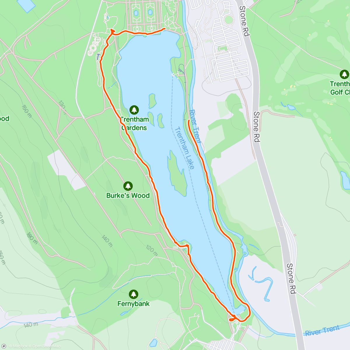 Map of the activity, Trentham Gardens