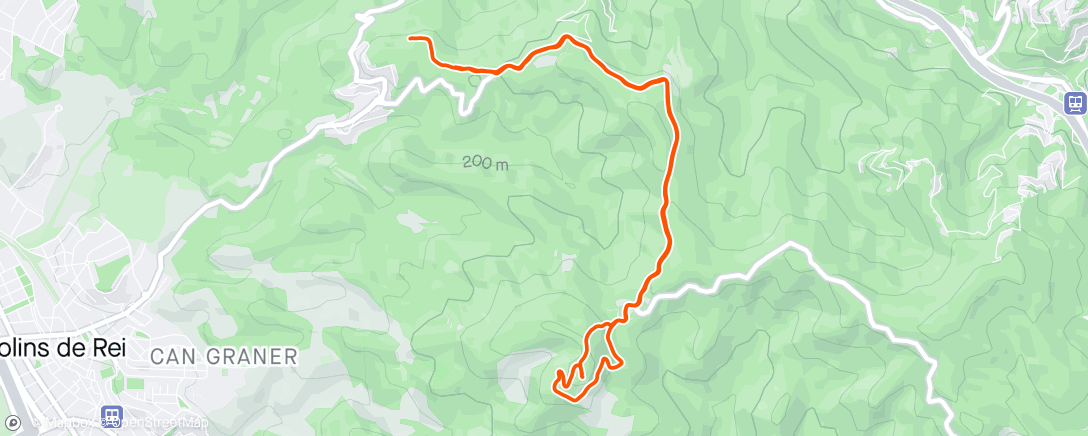 Map of the activity, Bicicleta de montaña a la hora del almuerzo